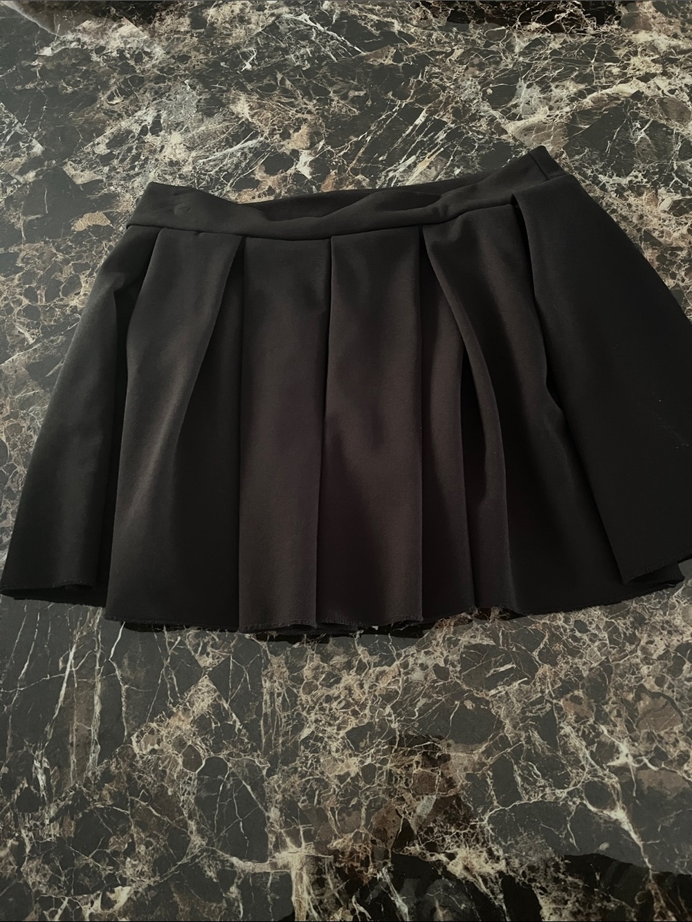 Rainbow Black Pleated Mini Skirt